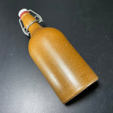 Stoneware bottle with mechanical bail porcelain stopper vintage barware collectible