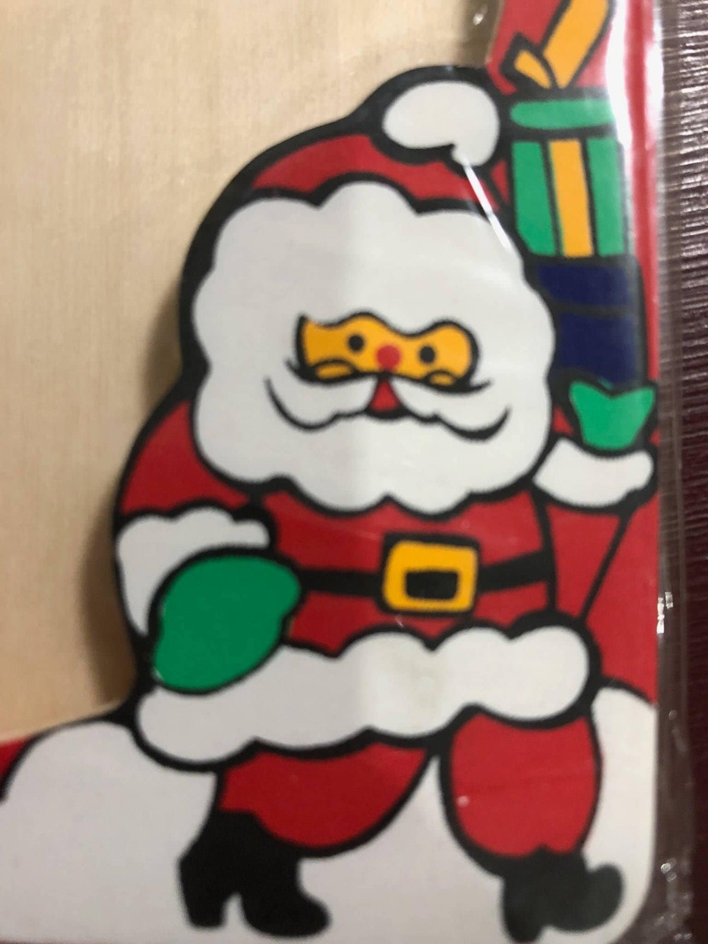 Christmas Santa Clause &quot;No Peeking&quot; wooden frame/ornament 3 by 4.5 inches