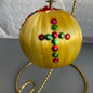 Yellow Silken with Cross Handmade Sequin Christmas Tree Ornament