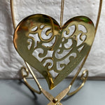 Victorias Secret Heart Shaped White and Gold-tone Metal Christmas Tree Ornament