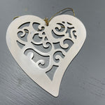 Victorias Secret Heart Shaped White and Gold-tone Metal Christmas Tree Ornament