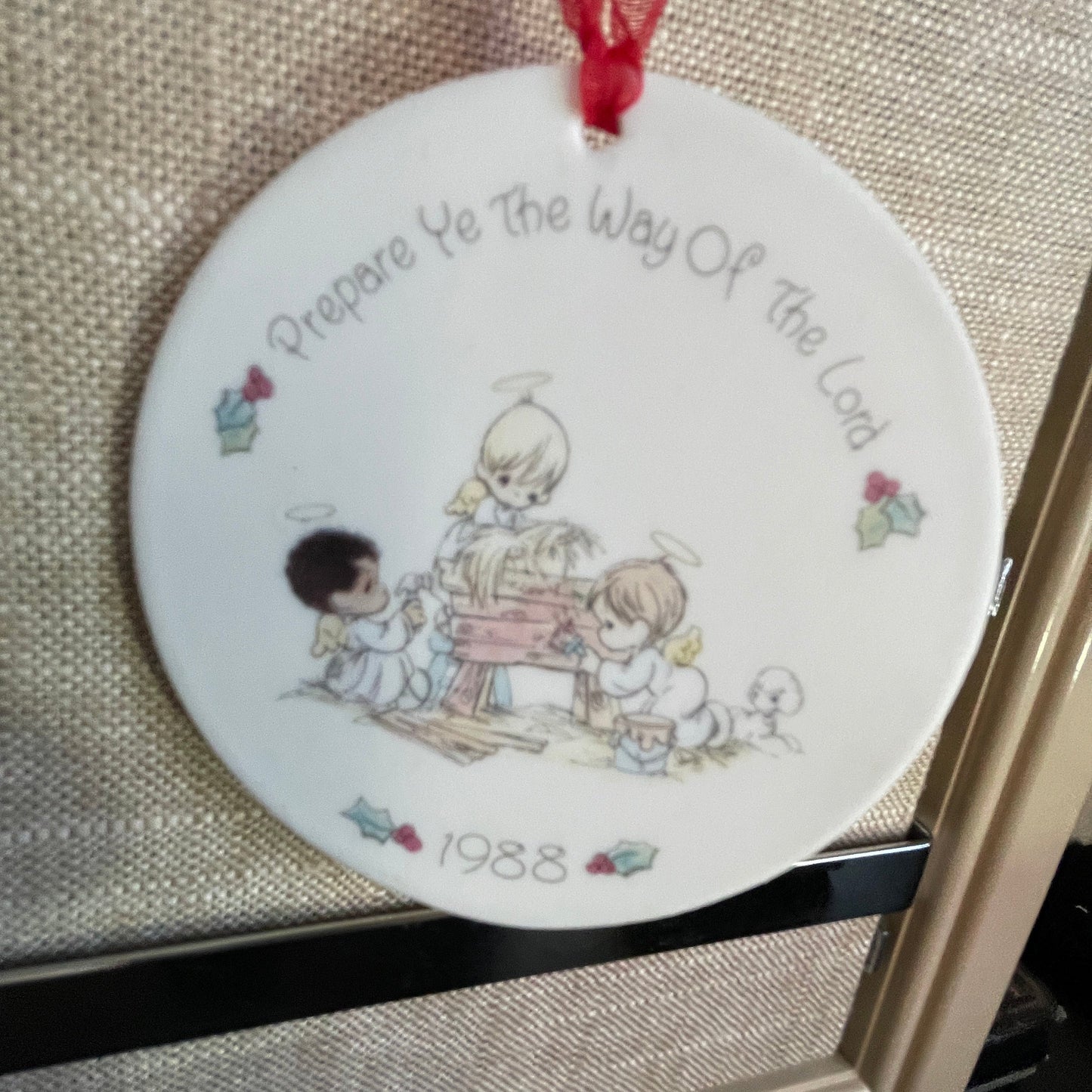 Precious Moments Set of 2 Wonderful Porcelain Ornaments see pictures and description*