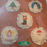 Current, Vintage 1984, Set of 5, Counted Cross Stitch Ornaments Kit*