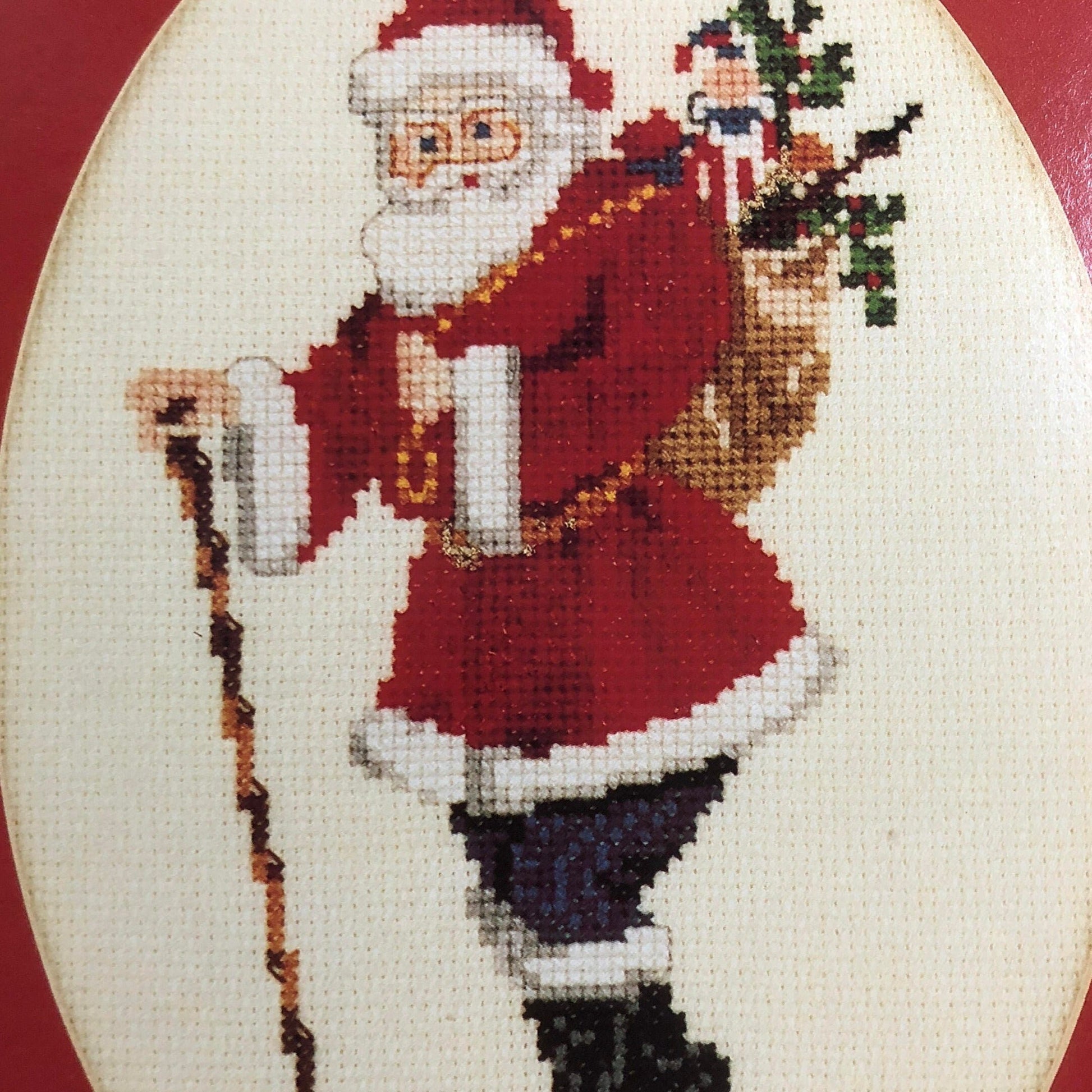Sew Fine Designs, Red German Santa, Olde Santas Collection I, 1909 St. Nick, Vintage, 1985, Counted, Cross Stitch Pattern
