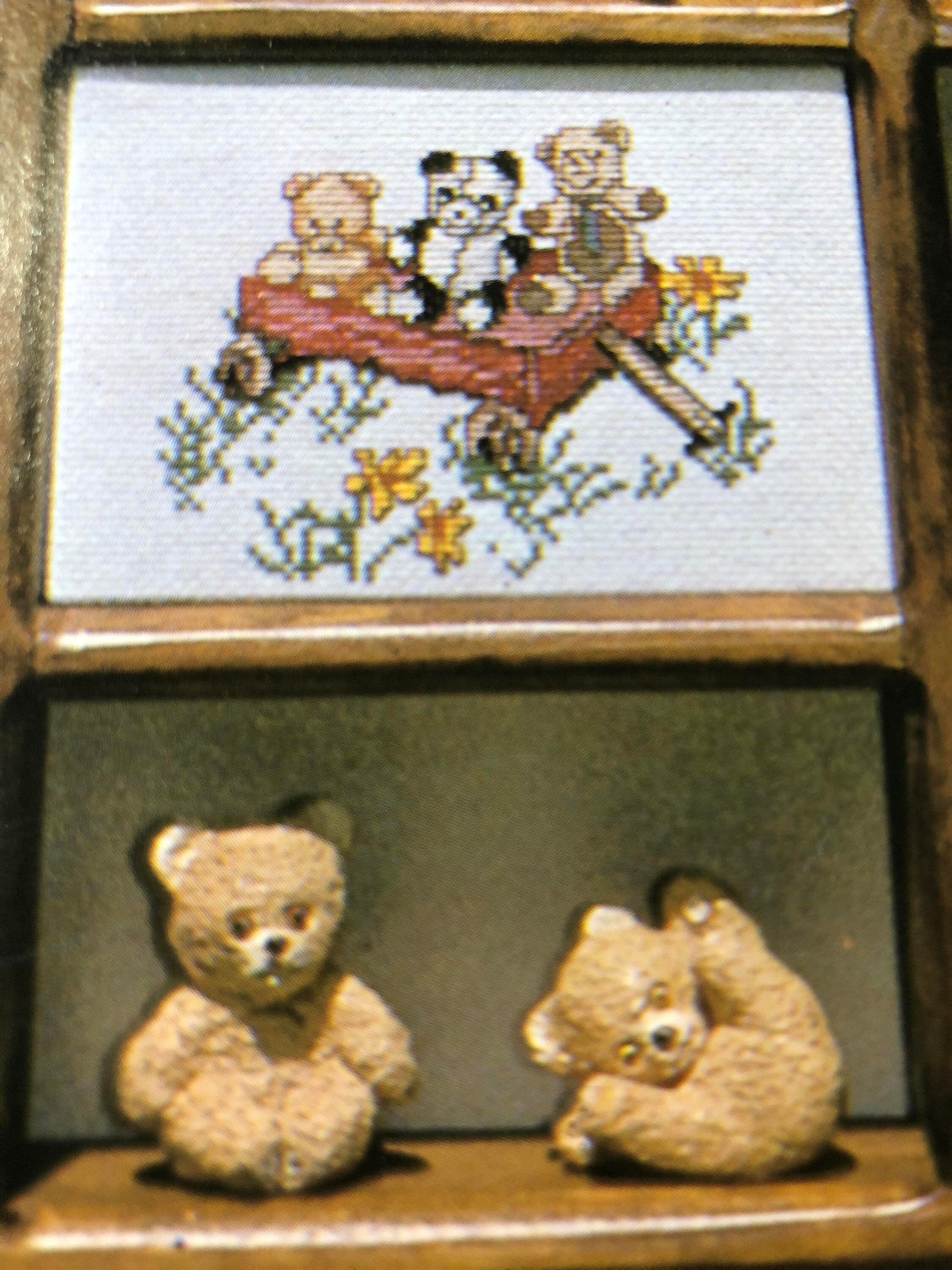 A &quot;Bear&quot; Collection, 1984, and, Storybook Bears, 1985, Set of 2, Vintage, Bear Theme, Counted Cross Stitch, Pattern Books