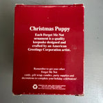 American Greetings, Christmas is Puppy Vintage Forget Me Not Ornament*
