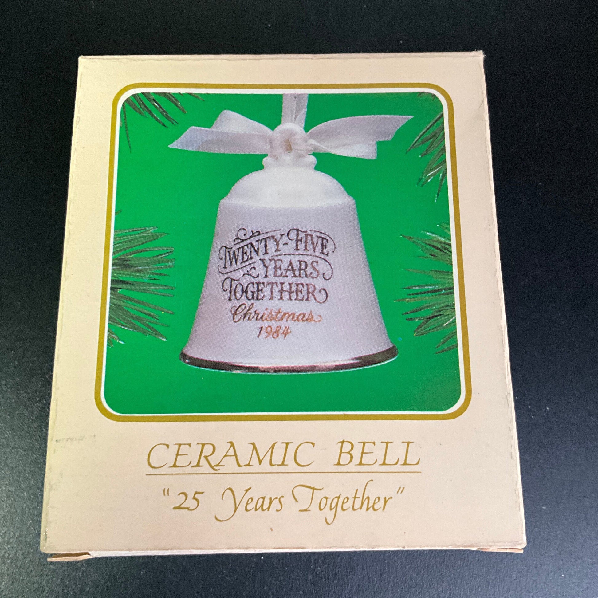 Hallmark 25 Years Together Ceramic Bell Dated 1984 Keepsake Ornament QX259-1