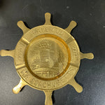 Cape Cod Massachusetts ships wheel ashtray solid brass vintage 1970s souvenir nautical collectible