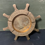 Cape Cod Massachusetts ships wheel ashtray solid brass vintage 1970s souvenir nautical collectible
