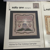 Sally Ann Designs Choice Of Home for the Holidays 1994 or Threads Of Time 1993 Samplers Vintage Cross Stitch Chart