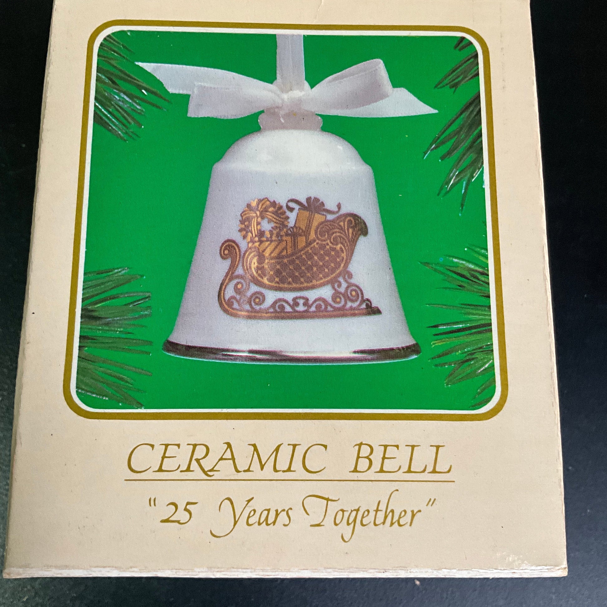 Hallmark 25 Years Together Ceramic Bell Dated 1984 Keepsake Ornament QX259-1