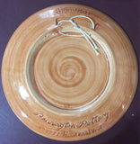 Pennington Pottery Christmas  signed by artist Vintage 1977 handcrafted plate with plate hanger holes