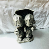 Pewter, Hallmark Cards, Little Gallery, Choice of 1977 Betsy Clark Under Umbrella or 1981 Mice Wish Heart Vintage Figurines