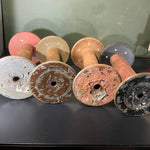 Wonderful wooden textile thread spools 9.5 inch vintage needle-art collectibles