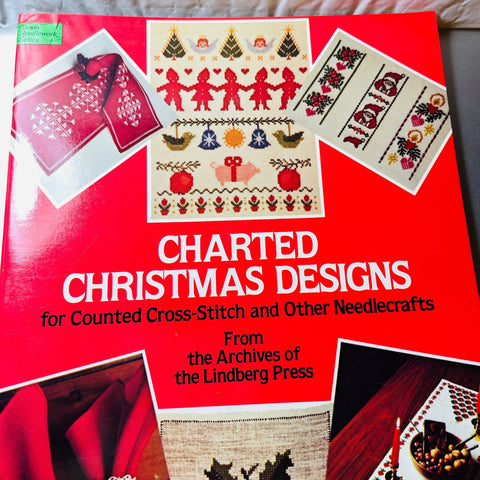 Dover, Lindberg Press, Charted Christmas Designs, Vintage Counted Cross Stitch Chart Book