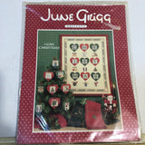 June Grigg, I Love Christmas, 21, Vintage 1987, Counted Cross Stitch Chart, Heart Cut Outs Included