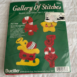 Bucilla Galley Of Stitches Fun Time Set Of 4 Felt Ornaments Vintage 1994 Felting Kit