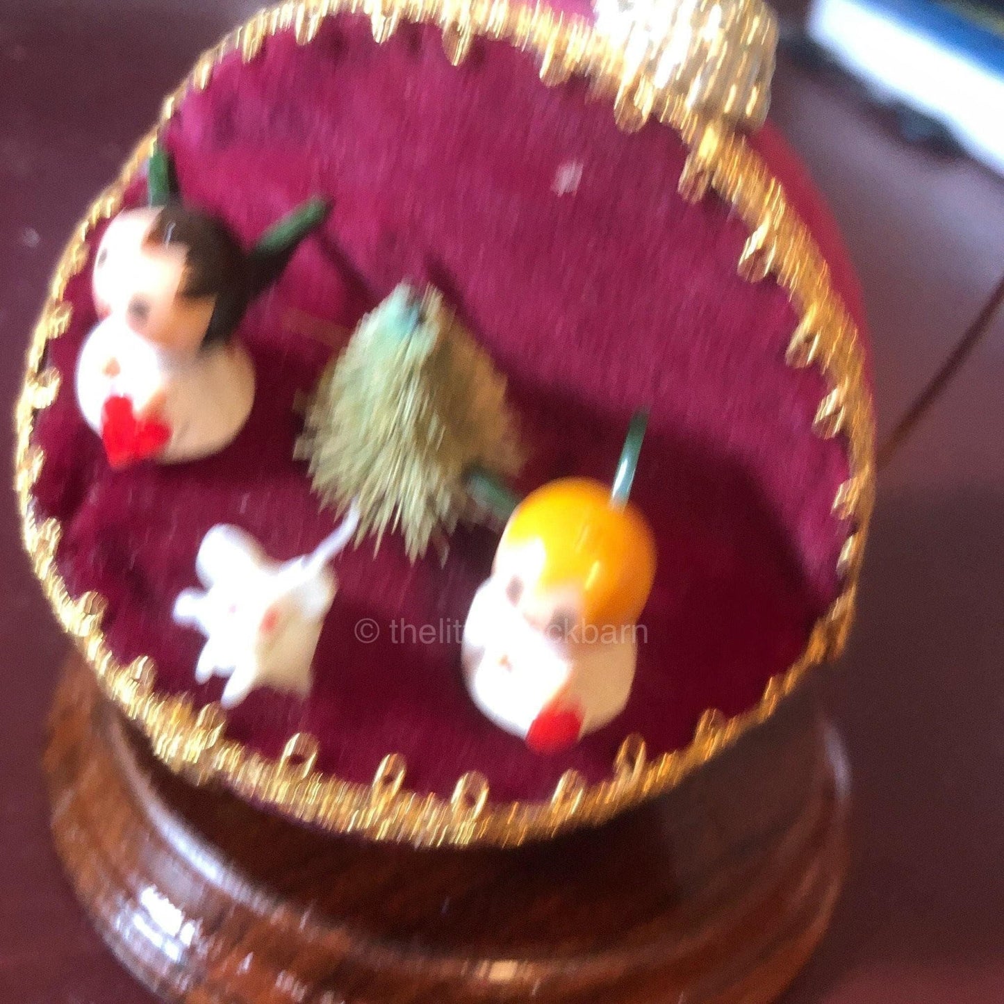 Velveteen Ball Ornament, with 2 Angels a Mouse and a Christmas Tree, Christmas*