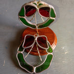 Stained Glass, Pair of Wreaths, Vintage Ornaments