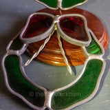 Stained Glass, Pair of Wreaths, Vintage Ornaments