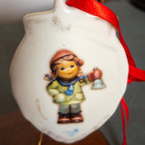 Goebel, M.J. Hummel, Boy with Bell, Tear-Drop Shaped Porcelain Ornament