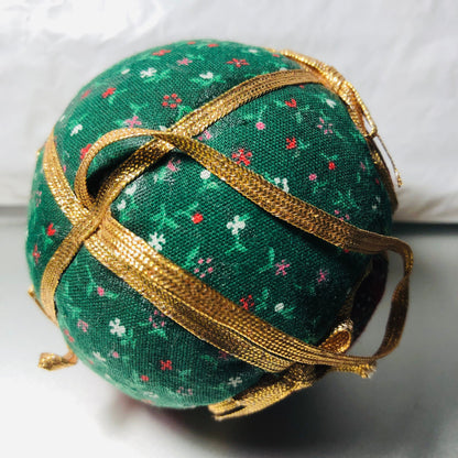 Homemade, Quilted Round Ball Christmas Ornament