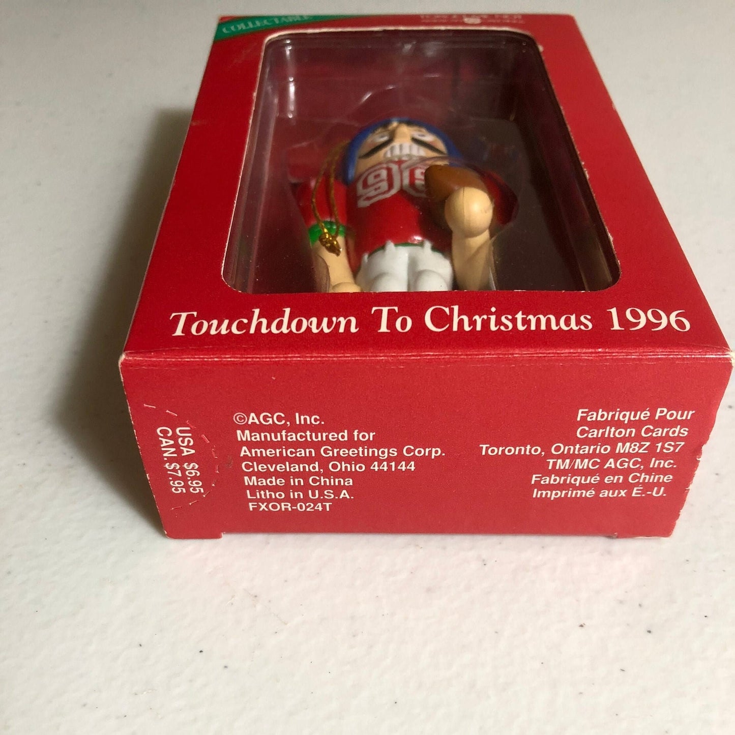 American Greetings Nutcracker Touchdown to Christmas Dated 1996 Forget Me Not Ornament