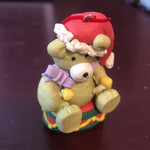 Bear with Santa Cap, Sitting on a Drum, Christmas Ornament