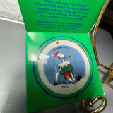 Peanuts By Charles Schultz Santa Snoopy Flying His Dog House Vintage 1990 Plate Ornament