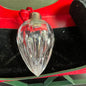 Handsome heavy crystal clear cut glass candle flame shaped Christmas ornament