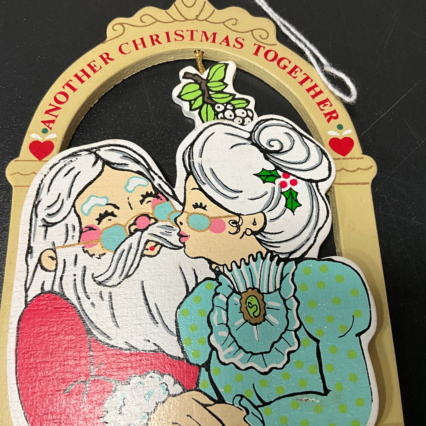 Kurt Adler Another Christmas Together Santa & Mrs. Claus vintage 1990 wooden ornament