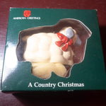 American Greetings, A Country Christmas, Sheep with Dangling Legs, Vintage 1990 Ornament