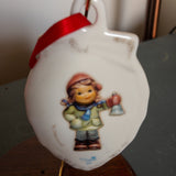Goebel, M.J. Hummel, Boy with Bell, Tear-Drop Shaped Porcelain Ornament