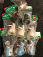 Electro Plastics Set of 9 Wooden Vintage Christmas Tree Ornaments