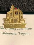 Prince William County Courthouse, Manassas, Virginia, Vintage 1993,4th in a Series of Regional Landmarks Finished in 24 Kt