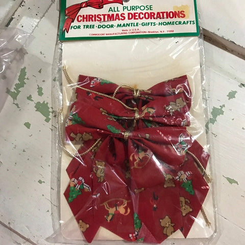 All Purpose Christmas Set Of 3 Vintage pre made bows