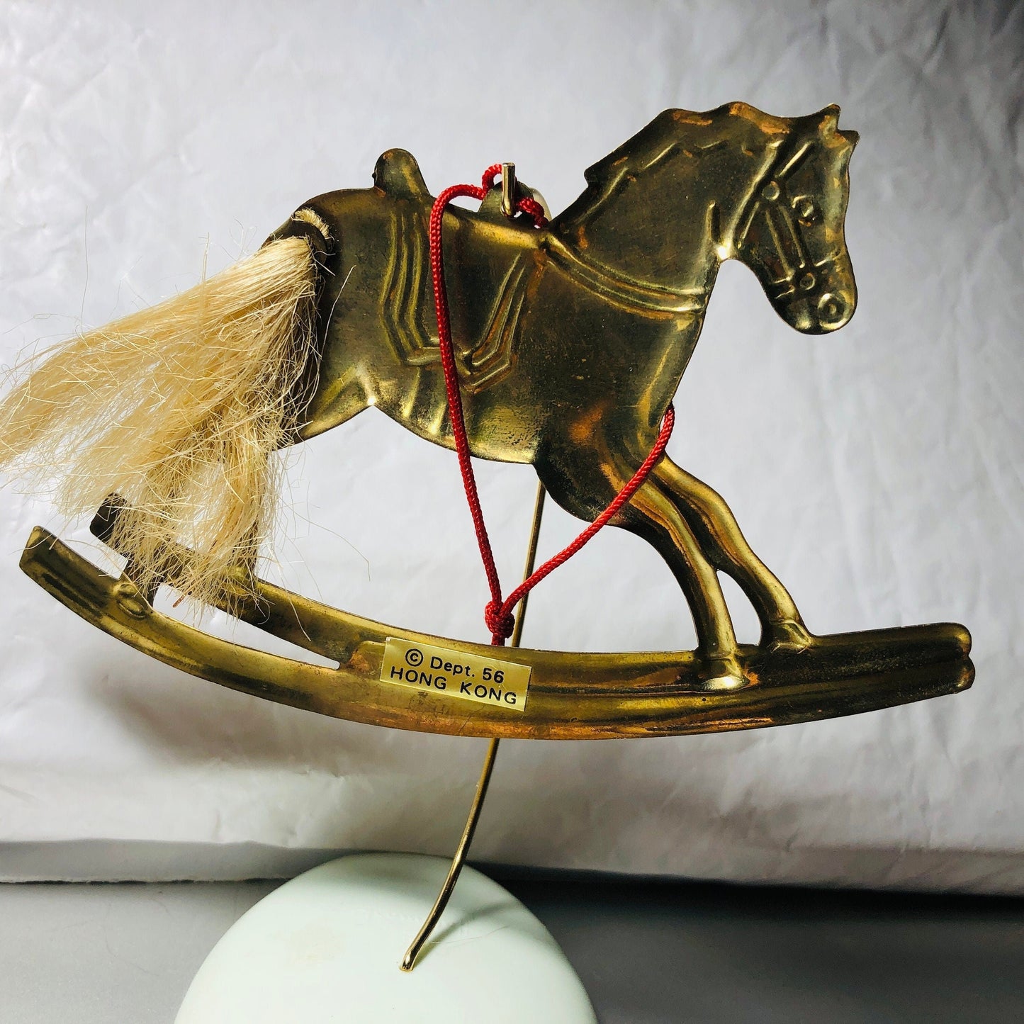 Dept. 56, Brass Rocking Horse, Vintage Christmas Ornament, Hong Kong