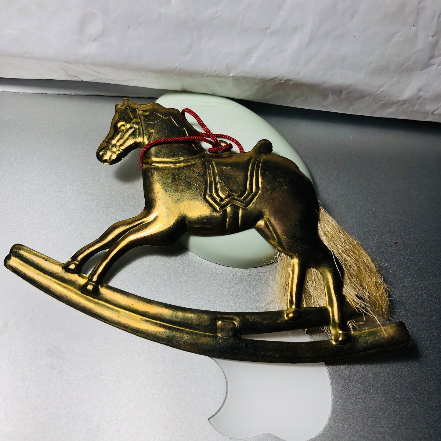 Dept. 56, Brass Rocking Horse, Vintage Christmas Ornament, Hong Kong