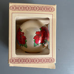 Essex Franke Poinsettia Collectors Series Vintage Glass Ball Christmas Ornament