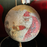 Charming Christmas scene frosted ball ornament